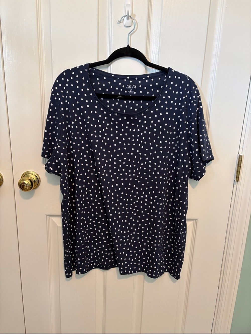 Falls Creek Navy Polka Dot Short Sleeve Tee
